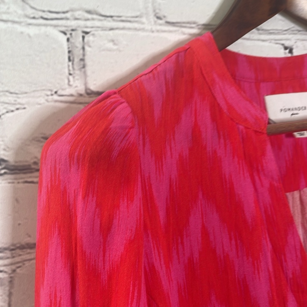 Tuckernuck Pomander Place Red & Pink Long Sleeve Tiered Dress Size Small - Picture 13 of 14